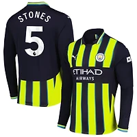 John Stones Men's Puma Navy Manchester City 2024/25 Away Replica Long Sleeve Custom Jersey