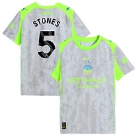 John Stones Youth Puma Green/Neon Green Manchester City 2025/26 Third Replica Custom Jersey