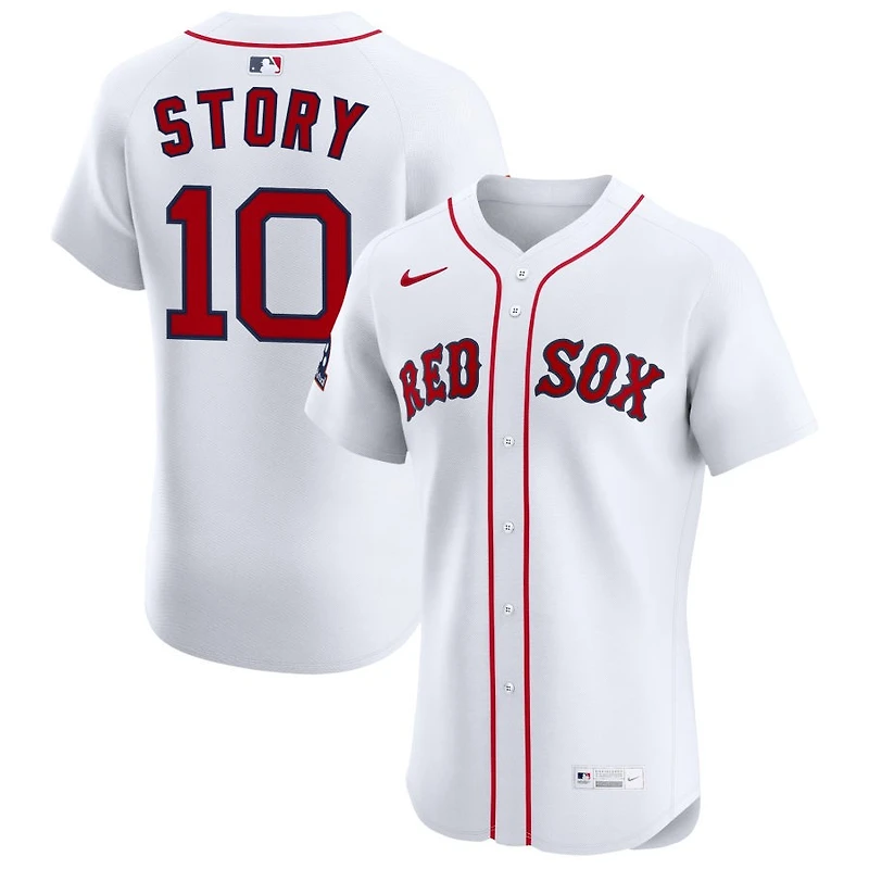 Trevor Story Men's Nike White Boston Red Sox Home Elite Sponsor Patch Custom Jersey