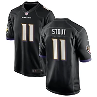 Jordan Stout Men's Nike Black Baltimore Ravens Alternate Custom Game Jersey