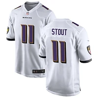 Jordan Stout Men's Nike White Baltimore Ravens Custom Game Jersey