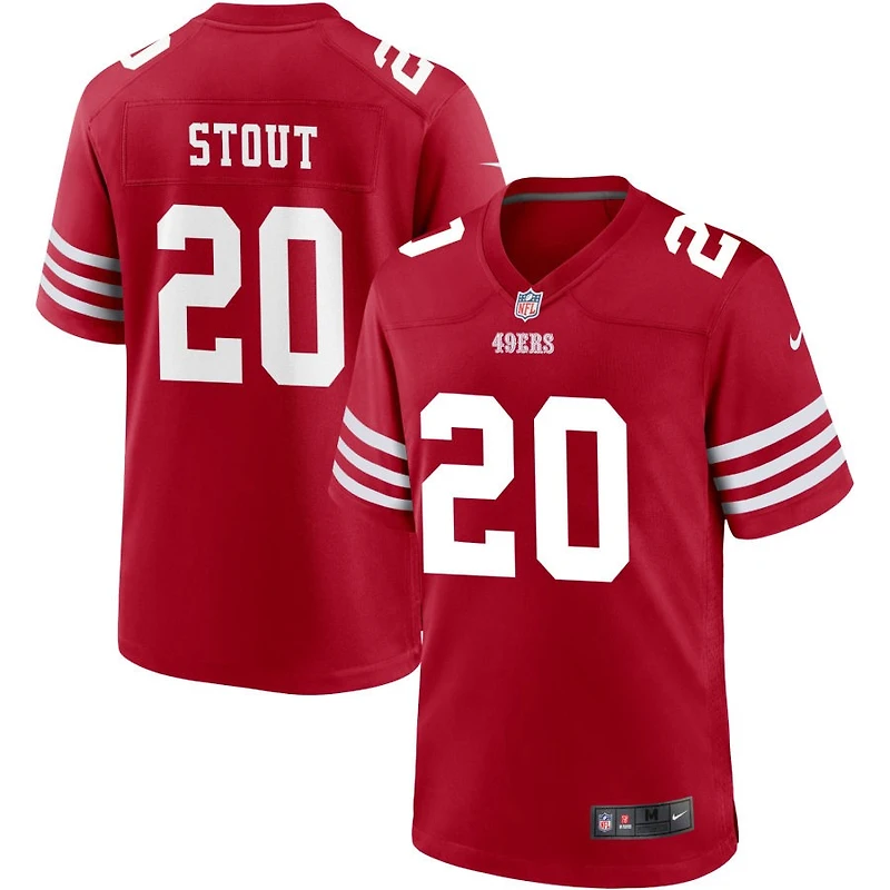 Upton Stout Men's Nike Scarlet San Francisco 49ers Custom Jersey