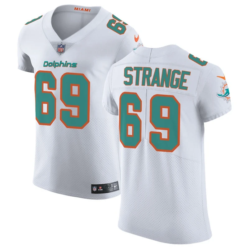 Cole Strange Men's Nike White Miami Dolphins Vapor Untouchable Elite Custom Jersey