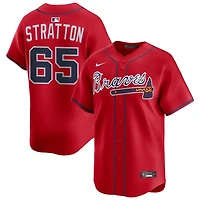 Hunter Stratton Men's Nike Red Atlanta Braves Alternate Limited Custom Jersey