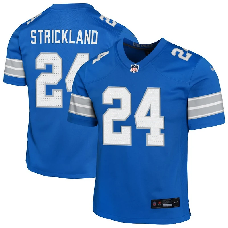 Loren Strickland Youth Nike Blue Detroit Lions Custom Game Jersey