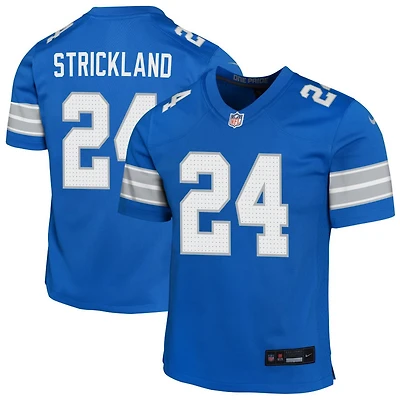 Loren Strickland Youth Nike Blue Detroit Lions Custom Game Jersey