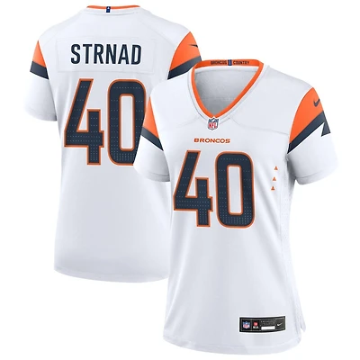Justin Strnad Women's Nike  White Denver Broncos Mile High Collection Custom Game Jersey