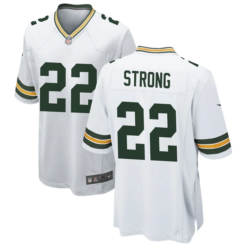 Pierre Strong Men's Nike White Green Bay Packers Custom Game Jersey