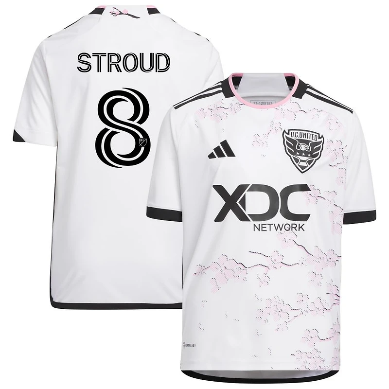 Jared Stroud Youth adidas White D.C. United 2023 The Cherry Blossom Kit Replica Custom Jersey