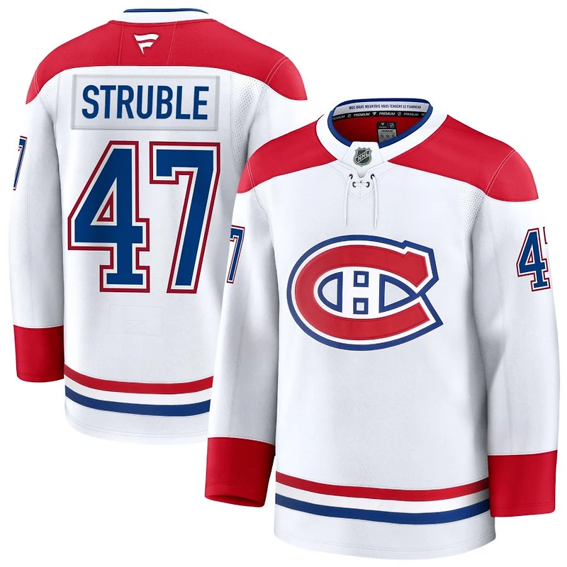 Jayden Struble Men's Fanatics White Montreal Canadiens Away Premium Custom Jersey