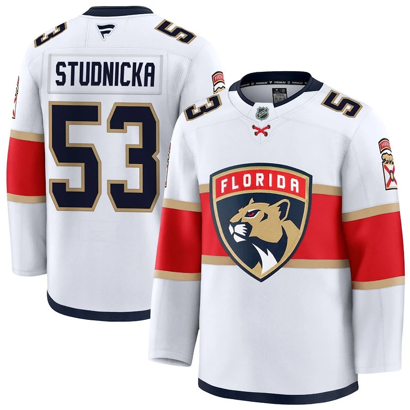 Jack Studnicka Men's Fanatics White Florida Panthers Away Premium Custom Jersey