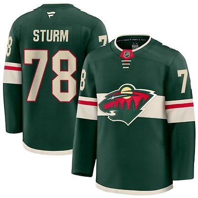Nico Sturm Men's Fanatics Green Minnesota Wild Home Premium Custom Jersey