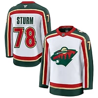 Nico Sturm Men's Fanatics  White Minnesota Wild 25th Anniversary Premium Custom Jersey