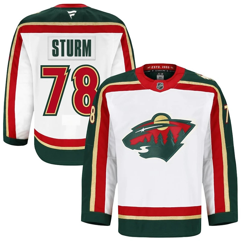 Nico Sturm Men's Fanatics  White Minnesota Wild 25th Anniversary Authentic Pro Custom Jersey