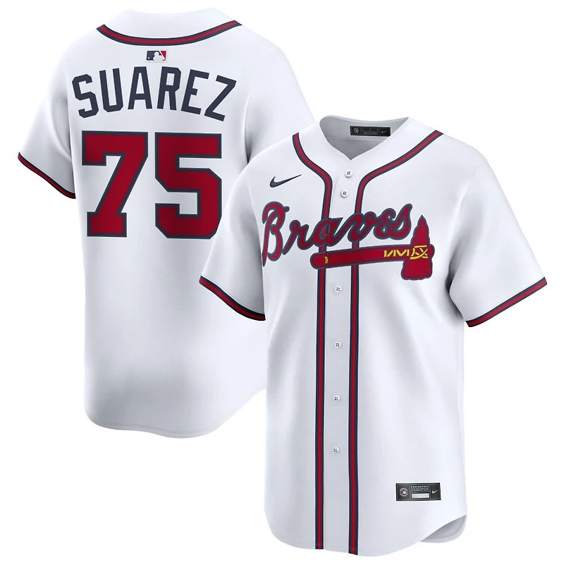 Robert Suarez Men's Nike White Atlanta Braves Home Limited Custom Jersey
