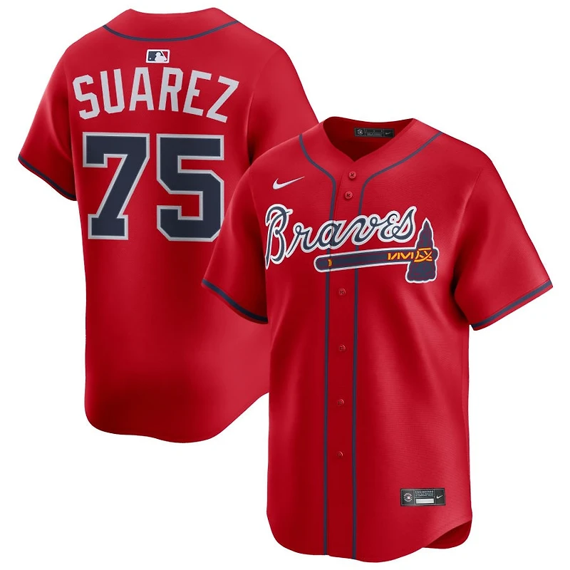 Robert Suarez Men's Nike Red Atlanta Braves Alternate Limited Custom Jersey