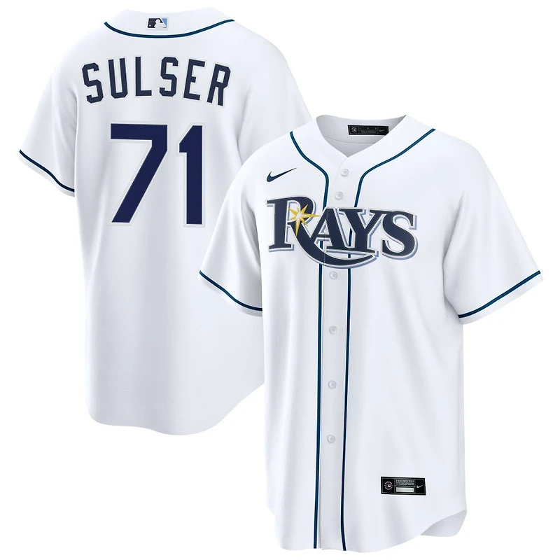 Cole Sulser Men's Nike White Tampa Bay Rays Home Custom Replica Jersey