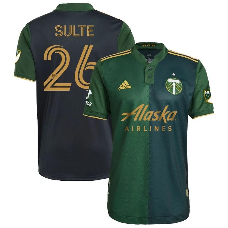 Hunter Sulte Men's adidas Green Portland Timbers 2021 Primary Authentic Custom Jersey
