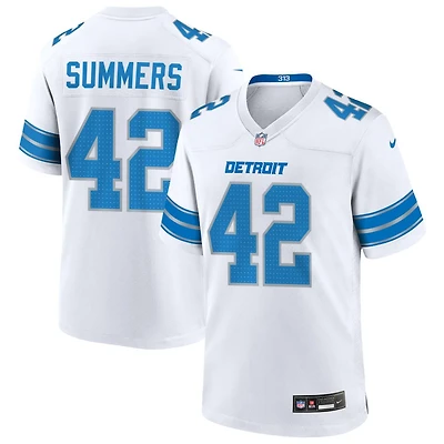 Ty Summers Men's Nike  White Detroit Lions Custom Game Jersey
