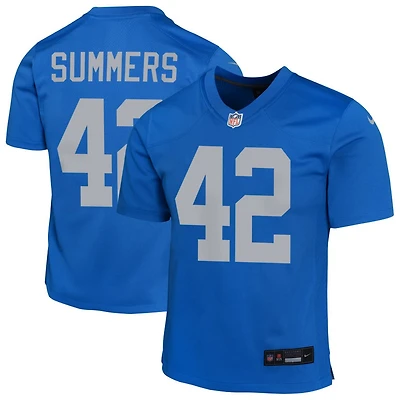 Ty Summers Youth Nike Blue Detroit Lions Alternate Custom Game Jersey