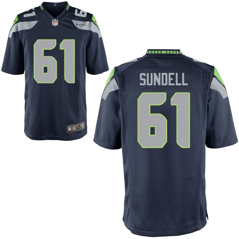 Jalen Sundell Youth Nike College Navy Seattle Seahawks Custom Game Jersey