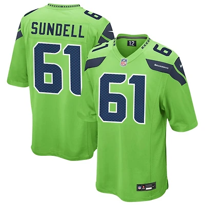 Jalen Sundell Men's Nike Neon Green Seattle Seahawks Alternate Custom Game Jersey