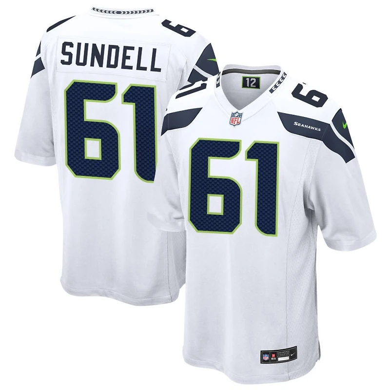 Jalen Sundell Men's Nike  White Seattle Seahawks Custom Game Jersey