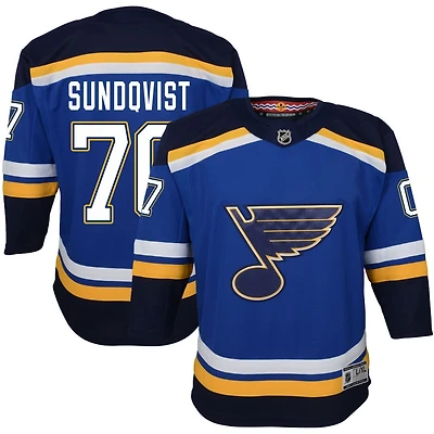 Oskar Sundqvist Youth Blue St. Louis Blues Home Premier Custom Jersey