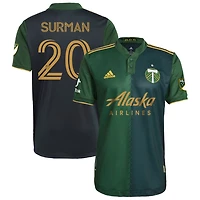 Finn Surman Men's adidas Green Portland Timbers 2021 Primary Authentic Custom Jersey