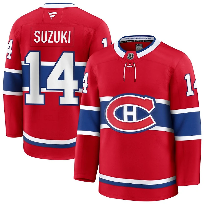 Nick Suzuki Men's Fanatics Red Montreal Canadiens Home Premium Custom Jersey