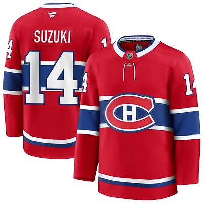 Nick Suzuki Men's Fanatics Red Montreal Canadiens Home Premium Custom Jersey