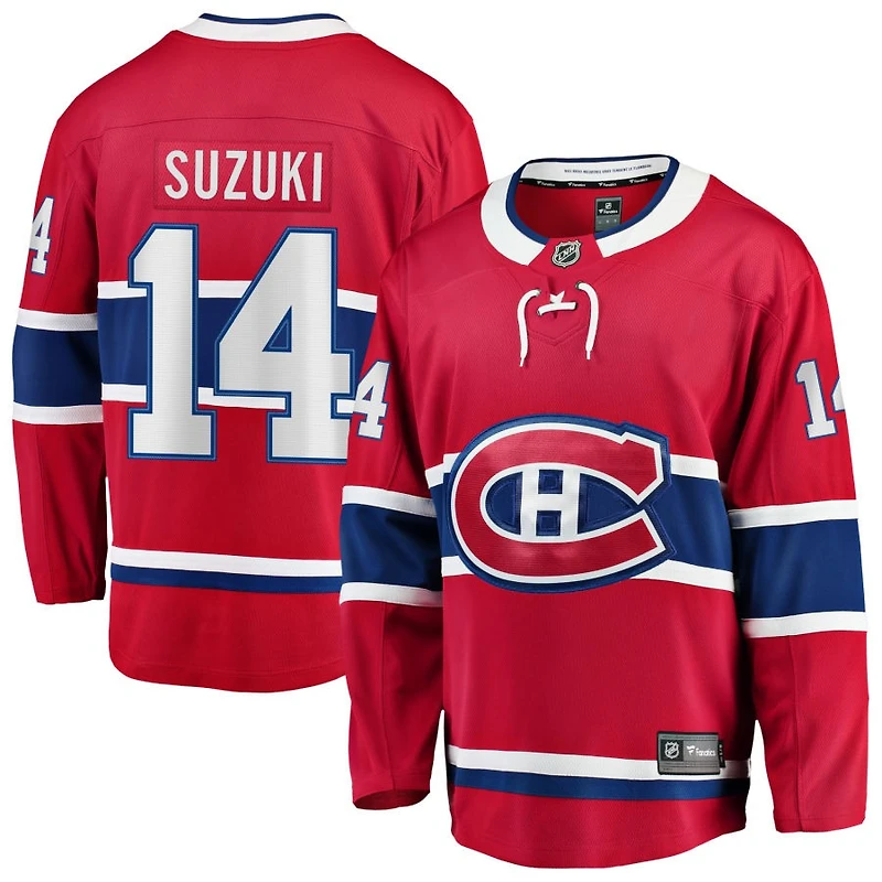 Nick Suzuki Men's Fanatics Red Montreal Canadiens Home Breakaway Custom Jersey