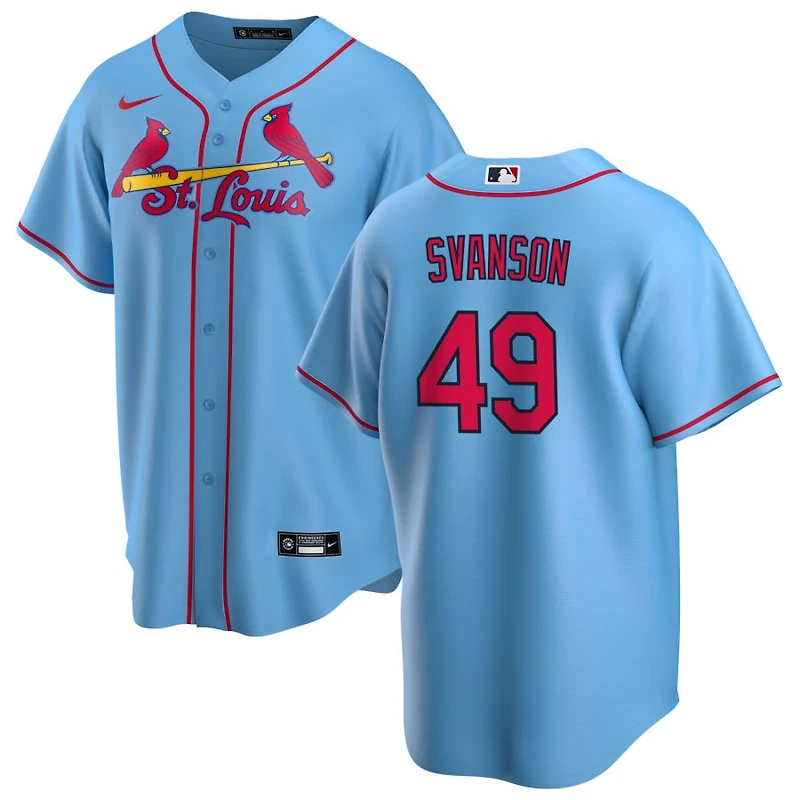 Matt Svanson Men's Nike Light Blue St. Louis Cardinals Alternate Replica Custom Jersey