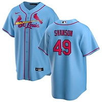 Matt Svanson Men's Nike Light Blue St. Louis Cardinals Alternate Replica Custom Jersey