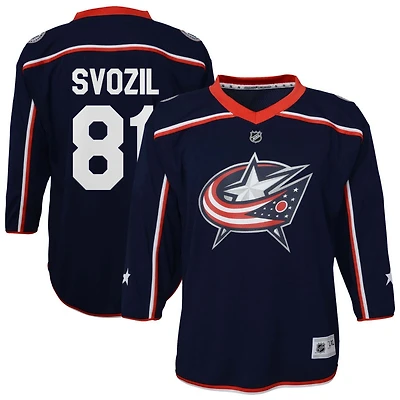 Stanislav Svozil Youth  Navy Columbus Blue Jackets Home Replica Custom Jersey