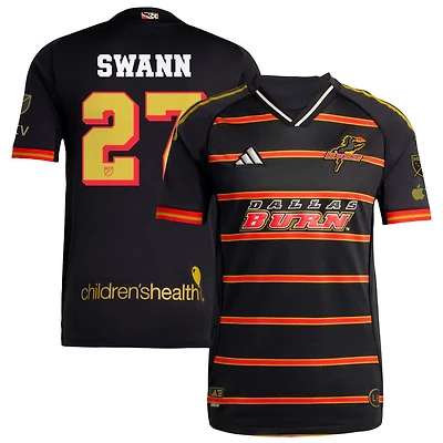 Caleb Swann Men's adidas Black FC Dallas 2025 Third Authentic Custom Jersey