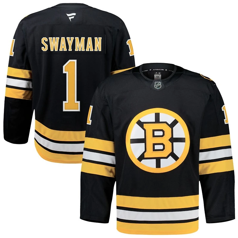 Jeremy Swayman Men's Fanatics Black Boston Bruins Home Authentic Pro Custom Jersey