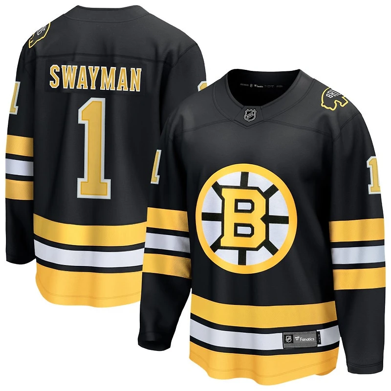 Jeremy Swayman Men's Fanatics Black Boston Bruins Home Breakaway Custom Jersey