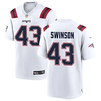 Bradyn Swinson Men's Nike White New England Patriots Custom Game Jersey