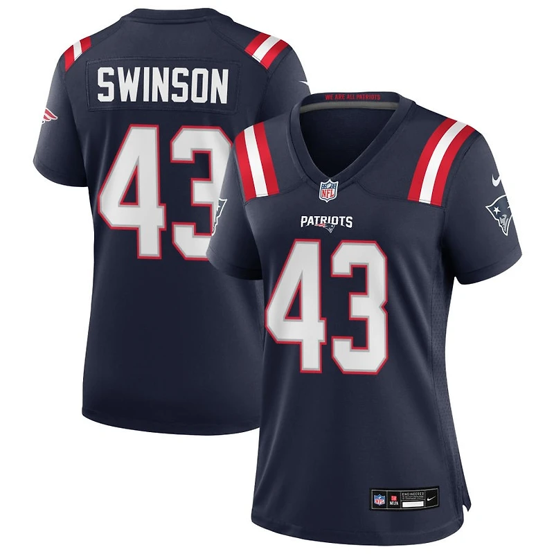 Bradyn Swinson Women's Nike Navy New England Patriots Custom Game Jersey