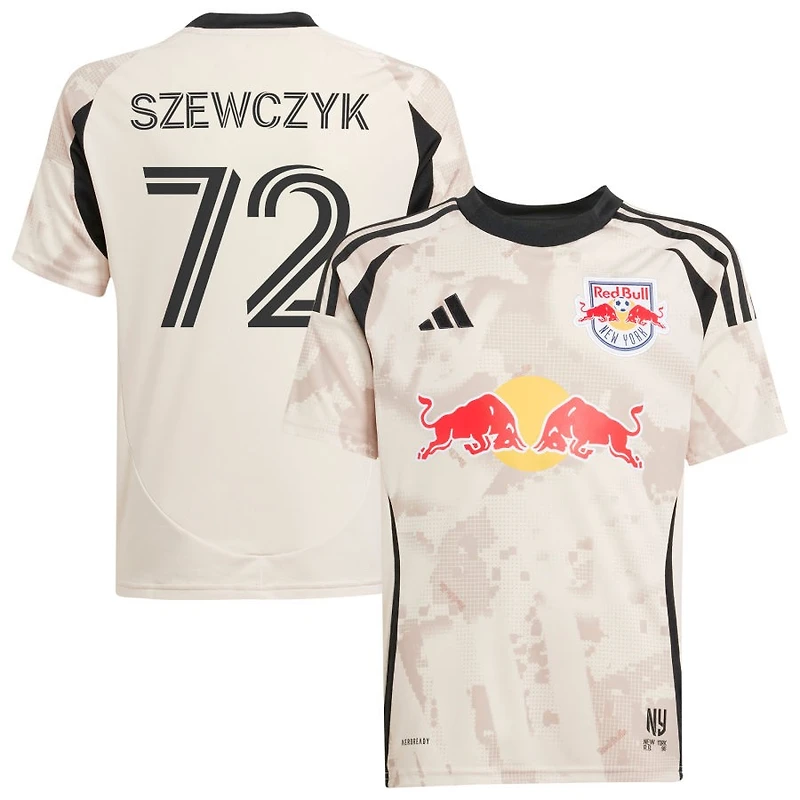 Tobias Szewczyk Youth adidas Tan New York Red Bulls 2025 Stone Kit Replica Custom Jersey