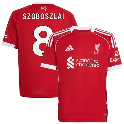 Dominik Szoboszlai Youth adidas  Red Liverpool 2025/26 Home Custom Replica Jersey