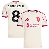 Dominik Szoboszlai Men's adidas  White Liverpool 2025/26 Away Replica Custom Jersey