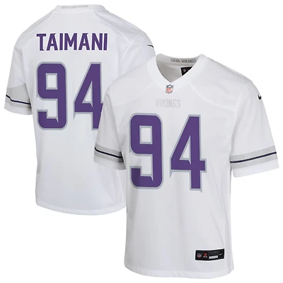 Taki Taimani Youth Nike White Minnesota Vikings Alternate Custom Game Jersey