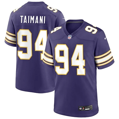 Taki Taimani Men's Nike Purple Minnesota Vikings Classic Custom Game Jersey