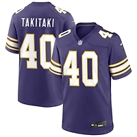 Sione Takitaki Men's Nike Purple Minnesota Vikings Classic Custom Game Jersey