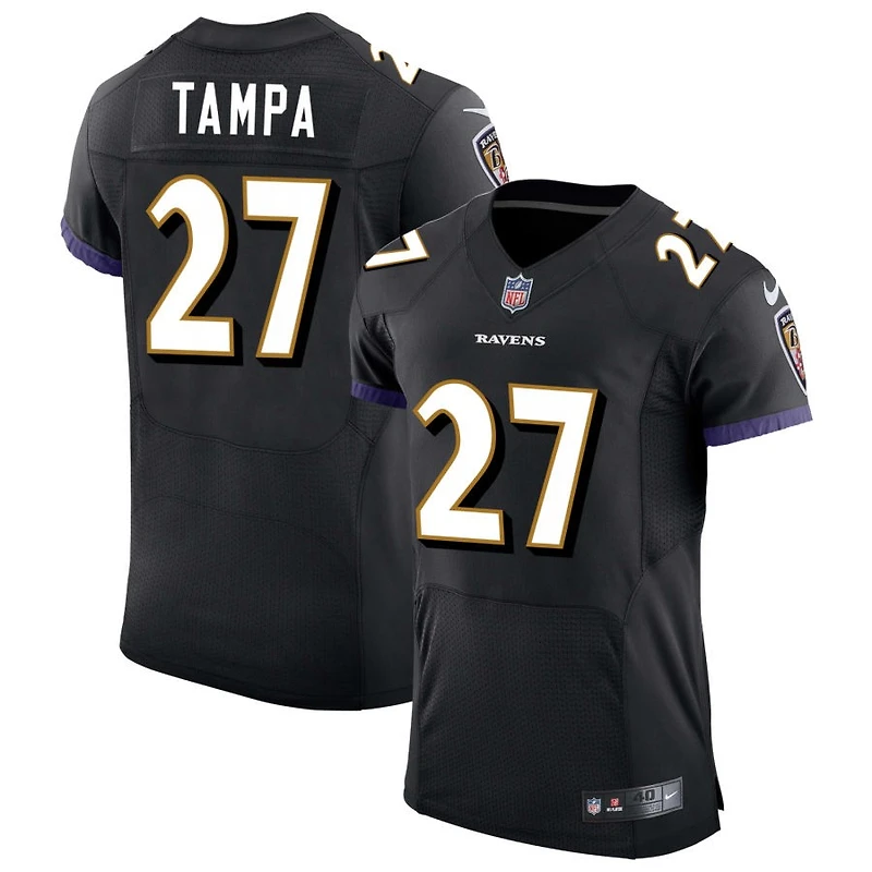 T.J. Tampa Men's Nike Black Baltimore Ravens Speed Machine Elite Custom Jersey