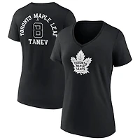 Women's Black Toronto Maple Leafs Personalized Name & Number Monochrome V-Neck T-Shirt