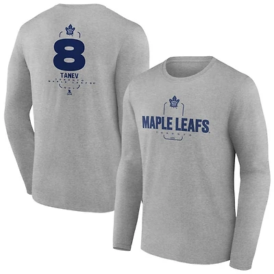 Men's Gray Toronto Maple Leafs Personalized Name & Number Midfielder Long Sleeve T-Shirt
