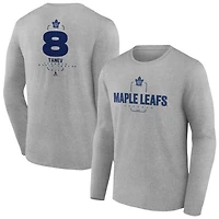 Men's Gray Toronto Maple Leafs Personalized Name & Number Midfielder Long Sleeve T-Shirt